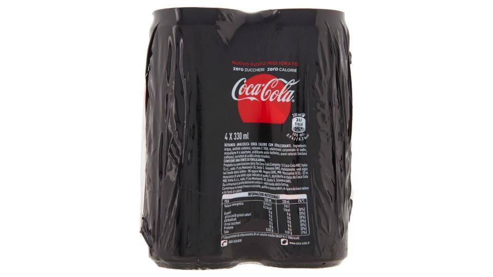 Coca-cola Zero Zuccheri Zero Calorie Lattina Da 330ml Confezione