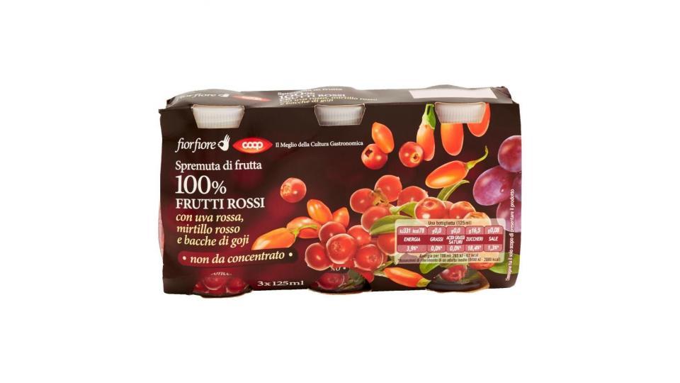 Spremuta Di Frutta 100% Frutti Rossi Con Uva Rossa, Mirtillo Rosso E Bacche Di Goji