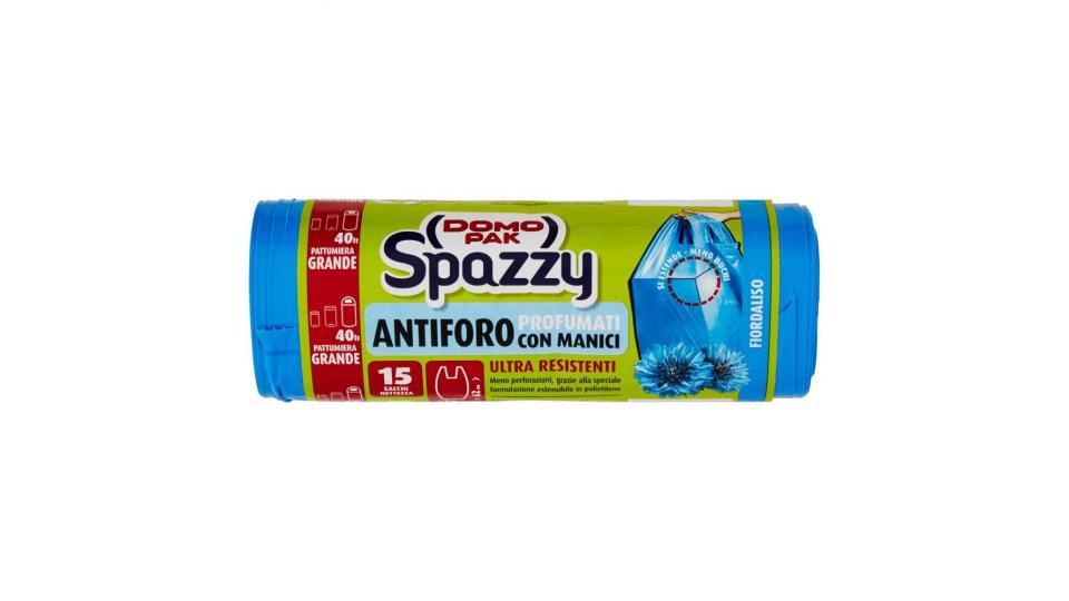 Domopak Spazzy Antiforo Profumati Con Manici - Fiordaliso (40 Litri - 15 Sacchi Nettezza)