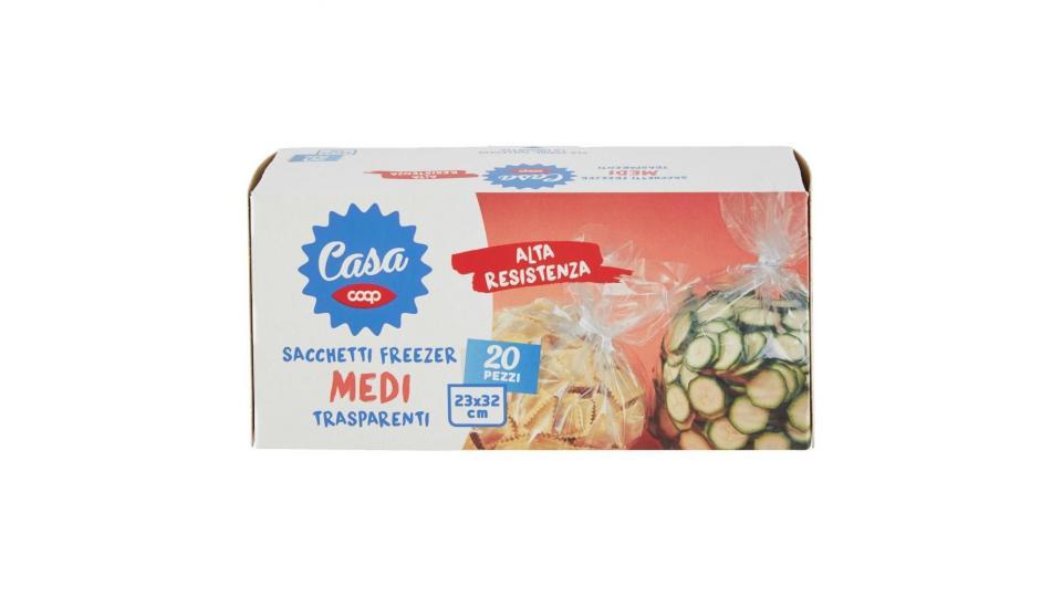 Sacchetti Freezer Medi Trasparenti 23x32 Cm