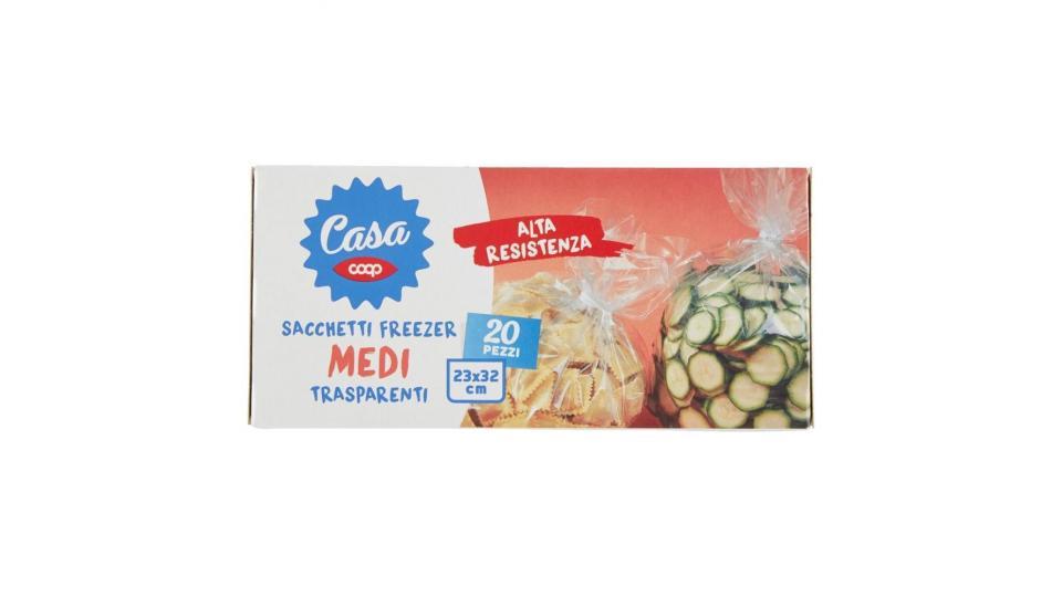 Sacchetti Freezer Medi Trasparenti 23x32 Cm