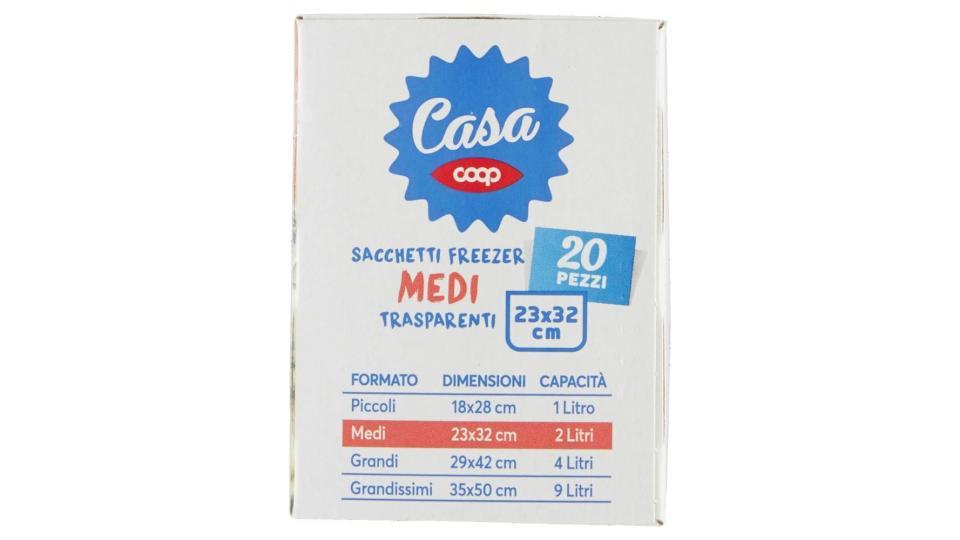 Sacchetti Freezer Medi Trasparenti 23x32 Cm