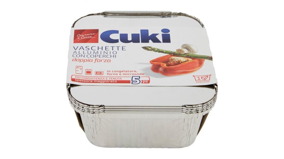 Cuki Conserva E Cuoce Vaschette Alluminio Con Coperchi 1 Porzione - 5 Pz (r31)