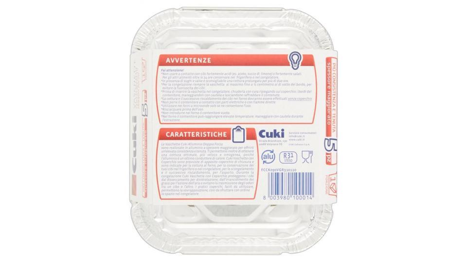Cuki Conserva E Cuoce Vaschette Alluminio Con Coperchi 1 Porzione - 5 Pz (r31)