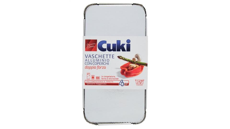 Cuki Conserva E Cuoce Vaschette Alluminio Con Coperchi 2 Porzioni - 4 Pz (r62)