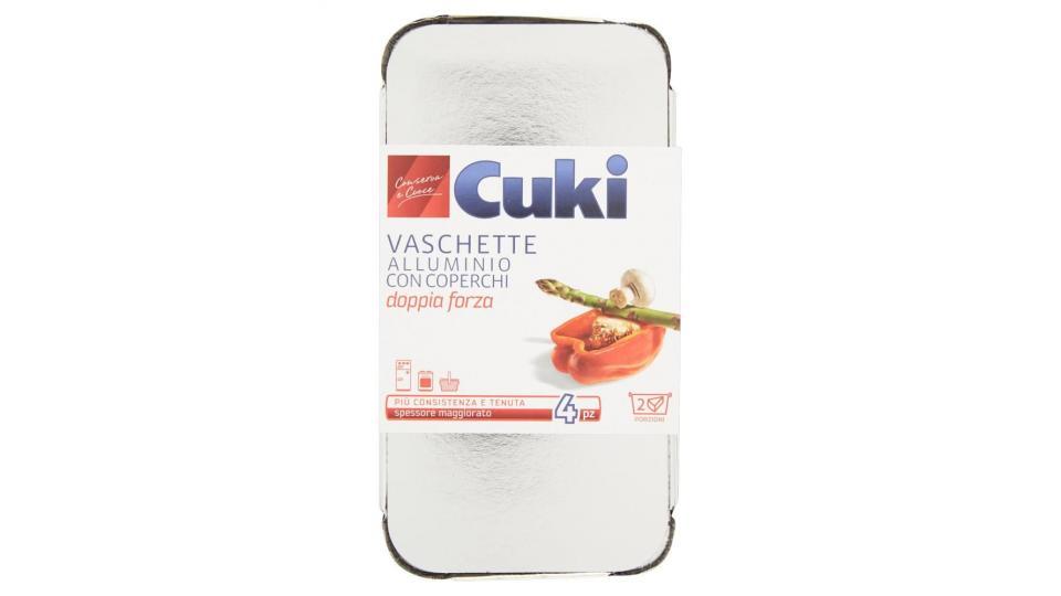 Cuki Conserva E Cuoce Vaschette Alluminio Con Coperchi 2 Porzioni - 4 Pz (r62)