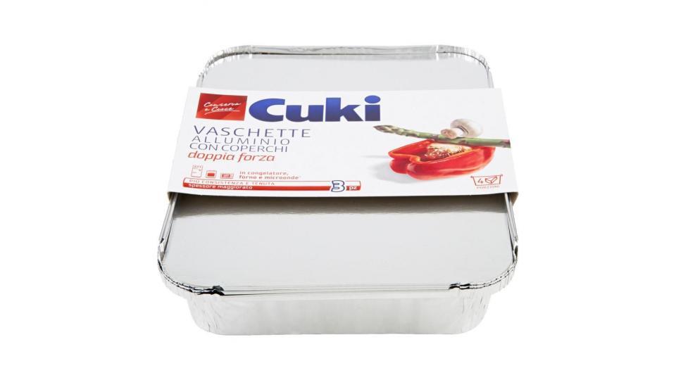 Cuki Conserva E Cuoce Vaschette Alluminio Con Coperchi 4porzioni - 3 Pz (r75)