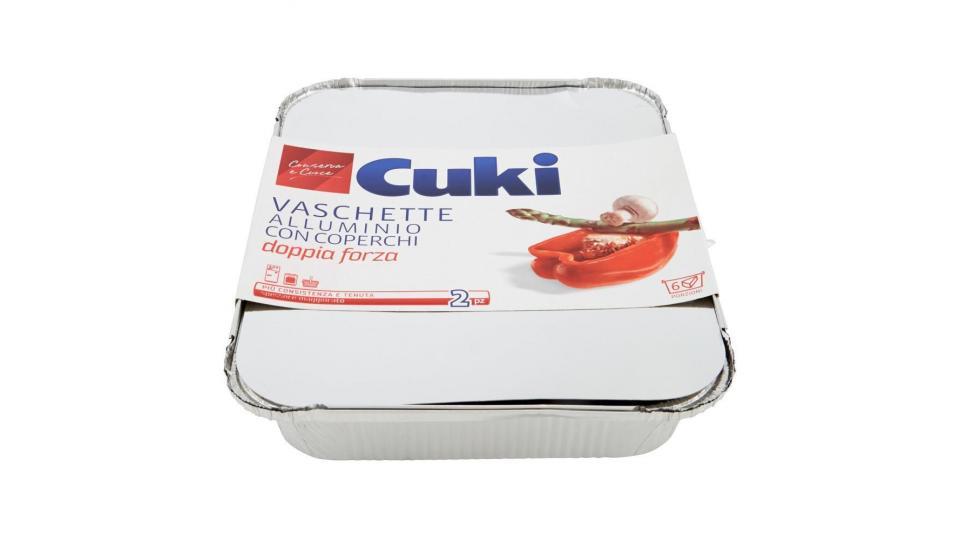 Cuki Conserva E Cuoce Vaschette Alluminio Con Coperchi 6porzioni - 2 Pz (r90)
