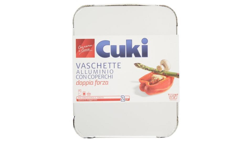 Cuki Conserva E Cuoce Vaschette Alluminio Con Coperchi 6porzioni - 2 Pz (r90)