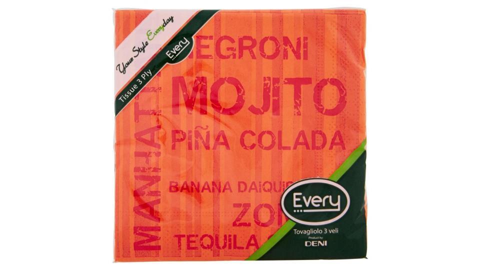 Every Tovagliolo 3 Veli 24x24 Cm Arancio