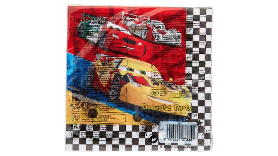 Decorata Party Tovaglioli Disney Cars 70 G