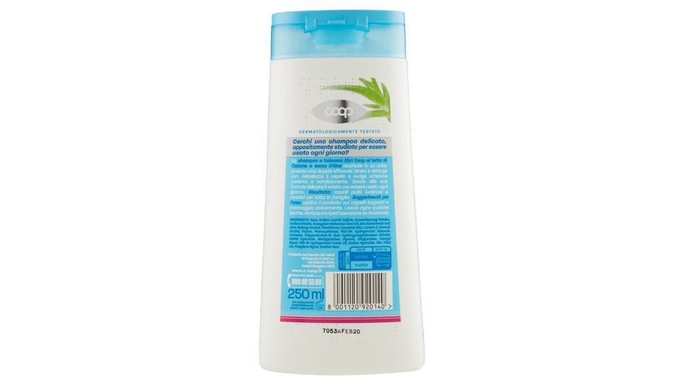 Shampoo + Balsamo 2in1 Latte Di Cotone E Succo D'aloe Capelli Normali Azione Delicata