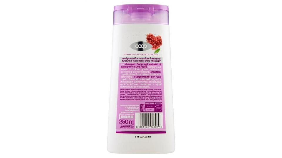 Shampoo Estratti Di Melograno E Uva Rossa Capelli Colorati Intensità Colore