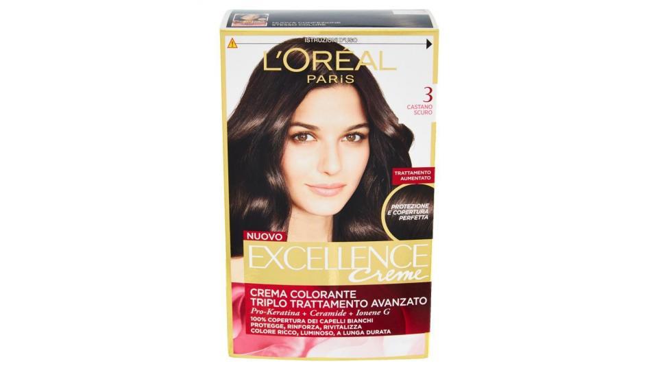 L'oréal Paris Excellence Creme Crema Colorante 3 Castano Scuro