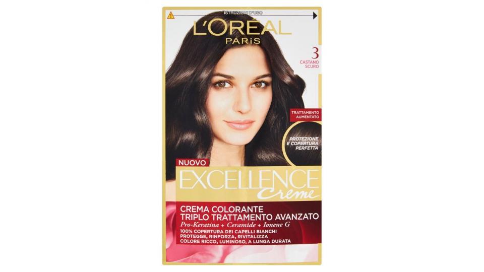 L'oréal Paris Excellence Creme Crema Colorante 3 Castano Scuro