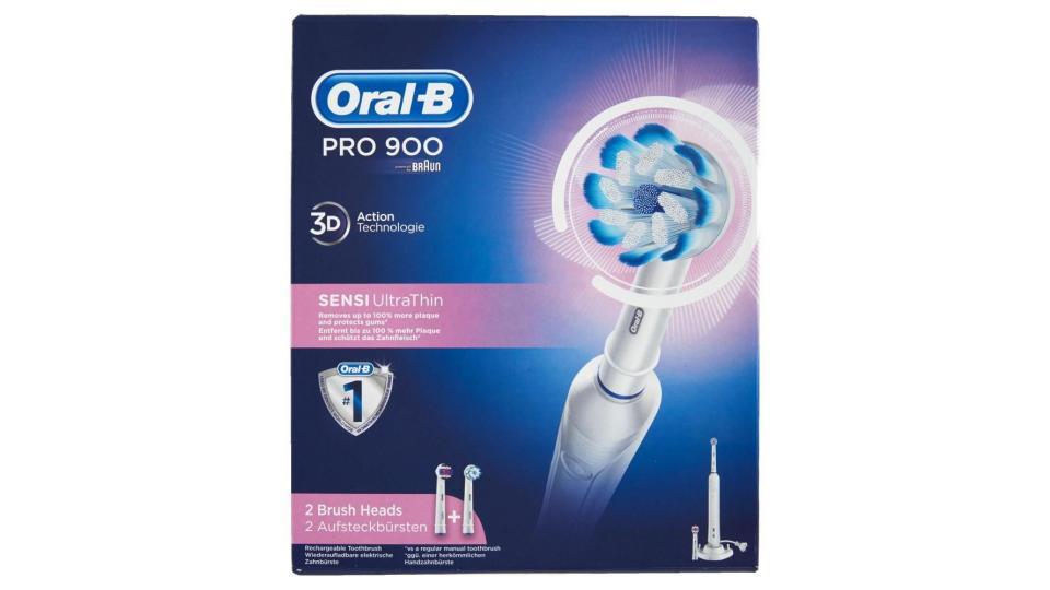 Oral-b Spazzolino Elettrico Ricaricabile Pro 900 Sensi Ultrathin + 2 Testine Di Ricambio