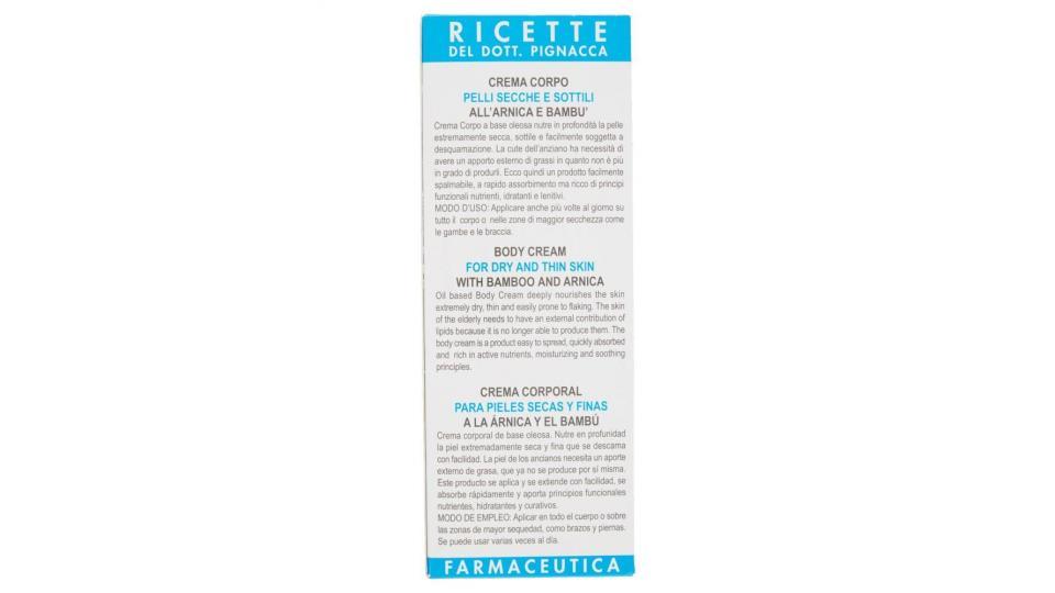 Ricette Del Dott. Pignacca Linea Senior Crema Corpo Pelli Secche E Sottili All'arnica E Bambù