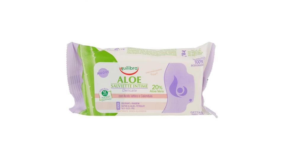 Equilibra Aloe Salviette Intime Delicate 12 Pezzi Pocket Salvaspazio