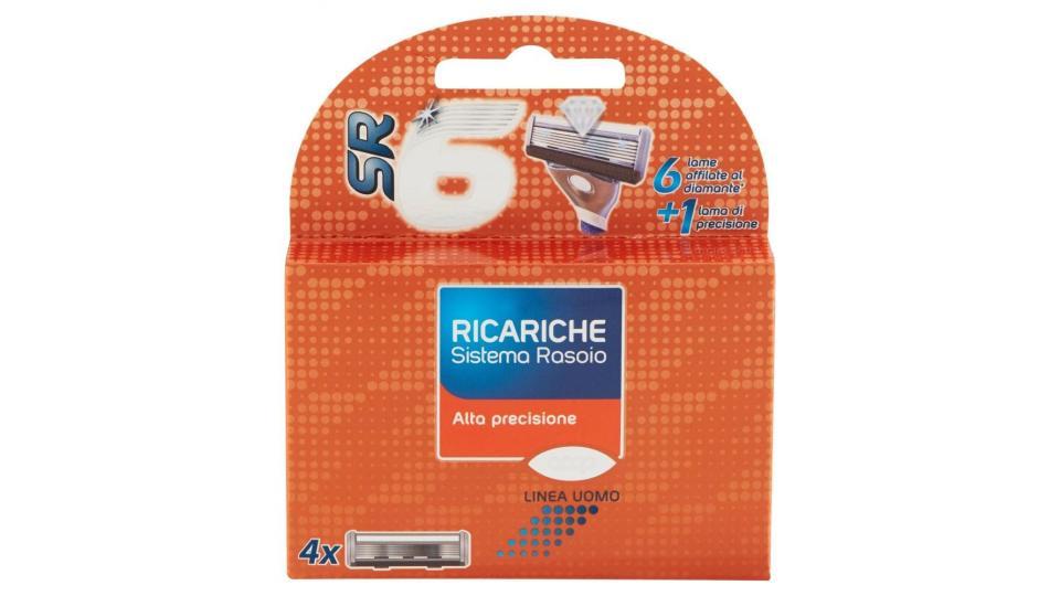 Sr 6 Ricariche Sistema Rasoio Alta Precisione Linea Uomo