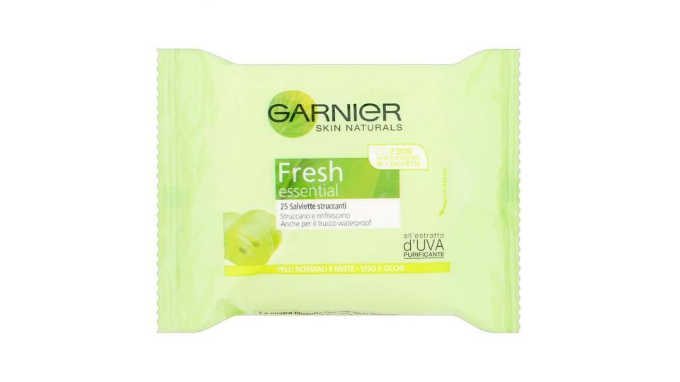 Garnier Fresh Essential 25 Salviettine Struccanti