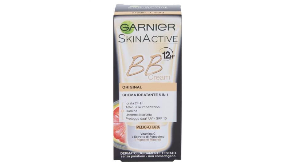Garnier Bb Cream Original Crema Viso Idratante 5in1 Con Vitamina C, Medio-chiara