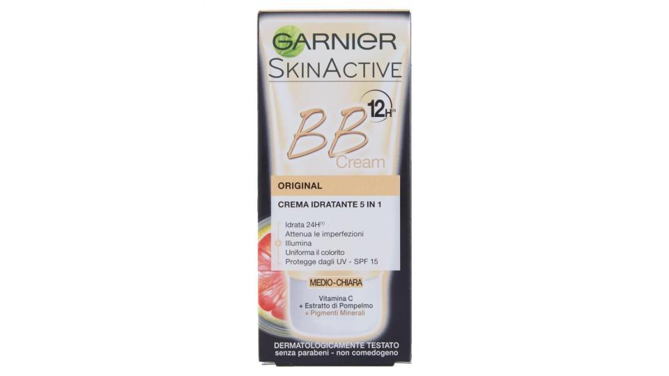 Garnier Bb Cream Original Crema Viso Idratante 5in1 Con Vitamina C, Medio-chiara