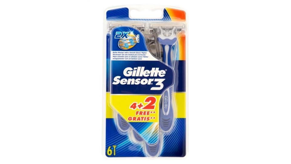 Gillette Sensor3 Usa&getta - 4 Rasoi + 2 In Omaggio