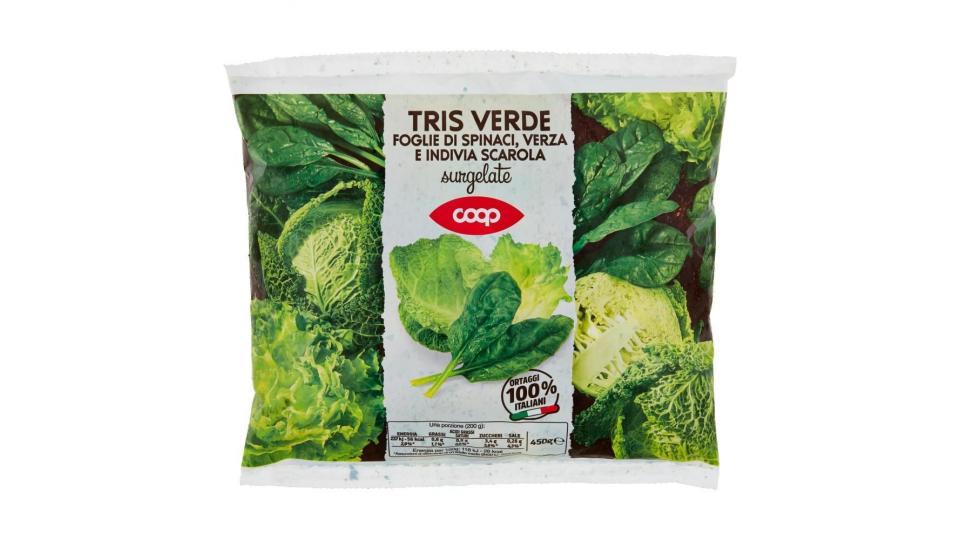 Tris Verde Foglie Di Spinaci, Verza E Indivia Scarola Surgelate