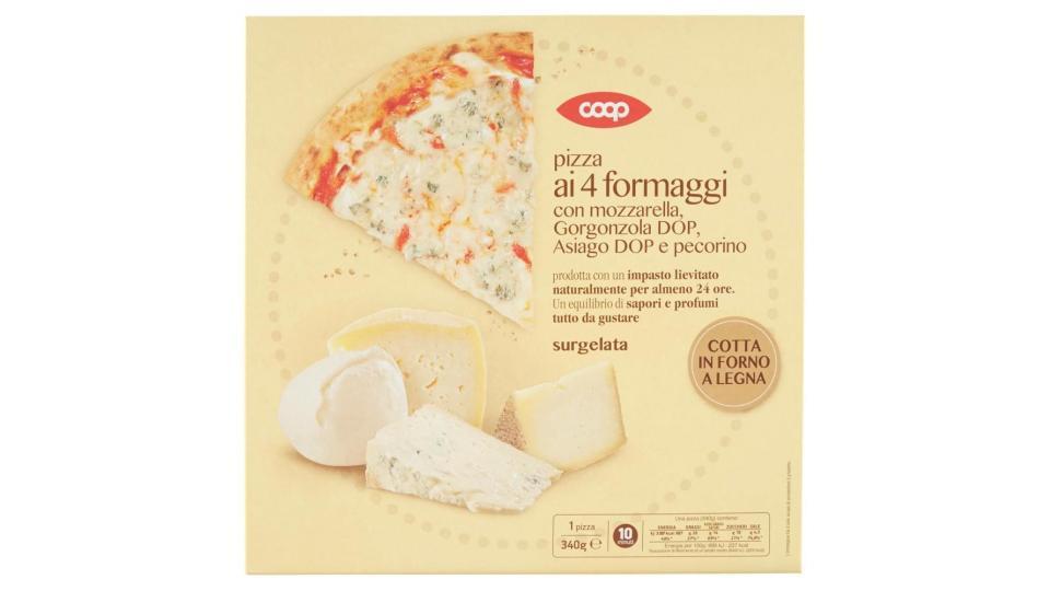 Pizza Ai 4 Formaggi Con Mozzarella, Gorgonzola Dop, Asiago Dop E Pecorino Surgelata