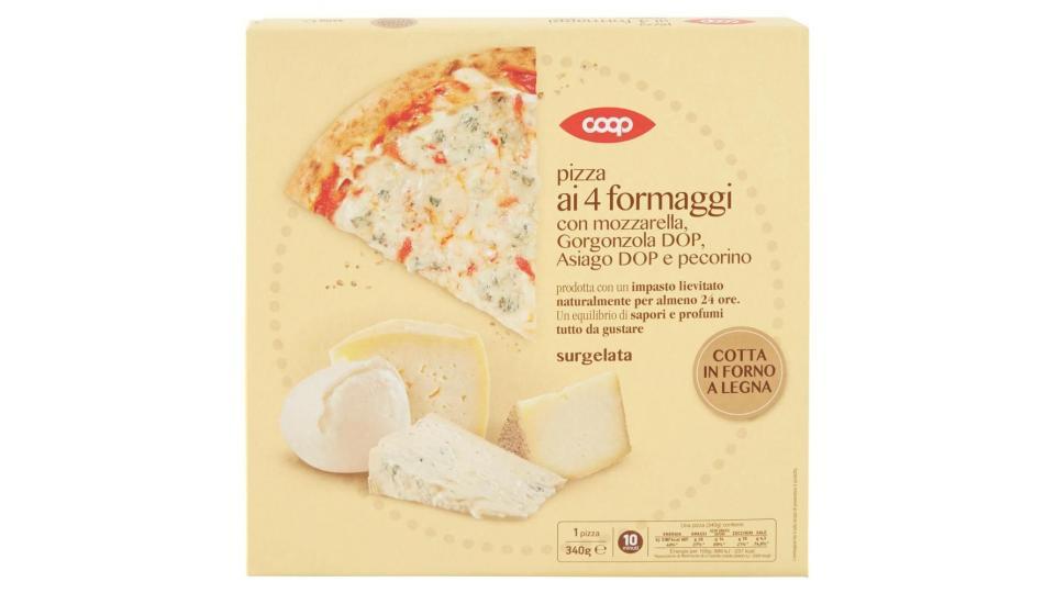 Pizza Ai 4 Formaggi Con Mozzarella, Gorgonzola Dop, Asiago Dop E Pecorino Surgelata