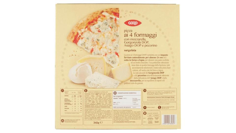 Pizza Ai 4 Formaggi Con Mozzarella, Gorgonzola Dop, Asiago Dop E Pecorino Surgelata