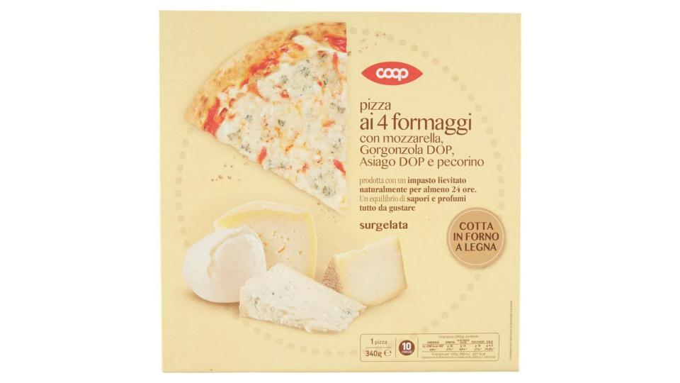 Pizza Ai 4 Formaggi Con Mozzarella, Gorgonzola Dop, Asiago Dop E Pecorino Surgelata