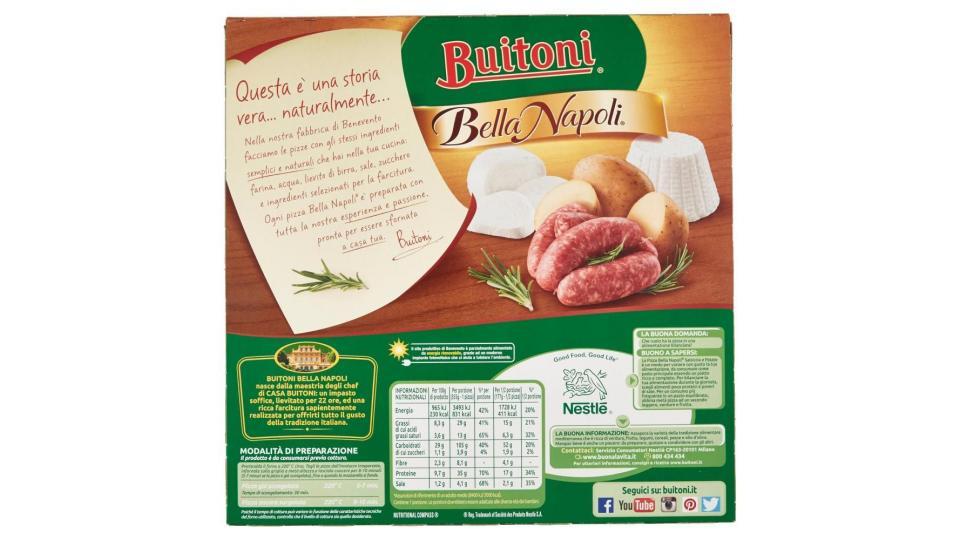 Buitoni Bella Napoli Salsiccia E Patate Pizza Con Salsiccia E Patate Surgelata 355g (1 Pizza)