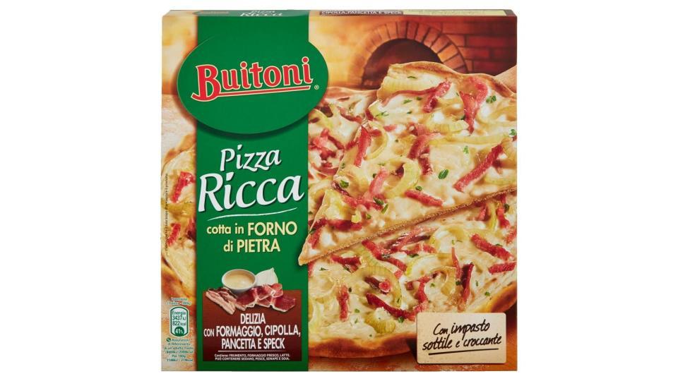 Buitoni Pizza Ricca Delizia Con Formaggio Cipolla Pancetta E Speck Pizza Surgelata 300g (1 Pizza)