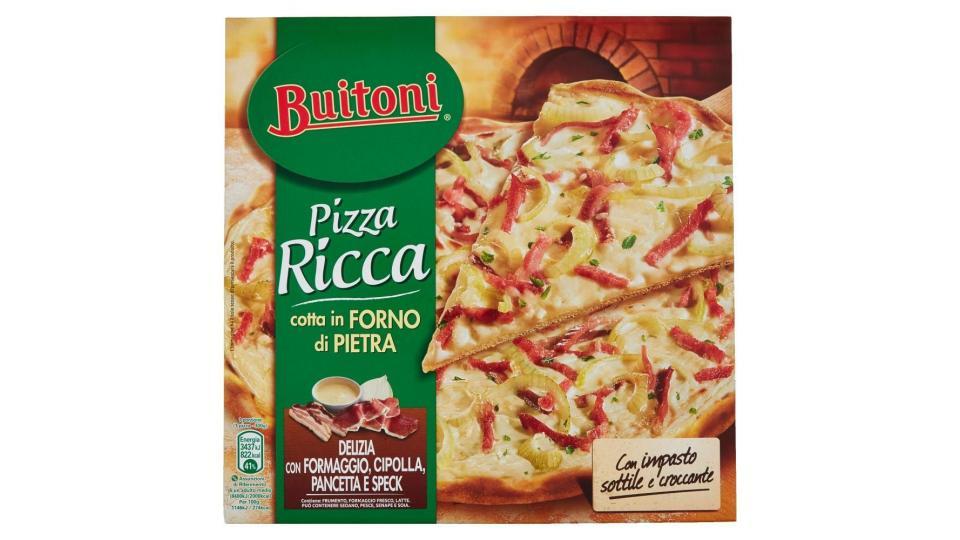 Buitoni Pizza Ricca Delizia Con Formaggio Cipolla Pancetta E Speck Pizza Surgelata 300g (1 Pizza)