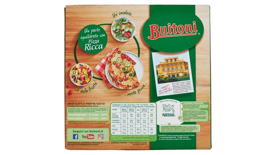 Buitoni Pizza Ricca Verdure Grigliate Pizza Surgelata Con Verdure Grigliate 370g (1 Pizza)