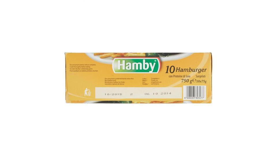 Hamby 10 Hamburger Surgelati Con Proteine Di Soia