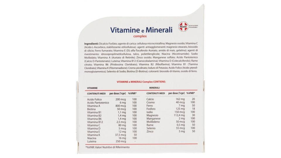 Matt Divisione Pharma Vitamine E Minerali Complex 60 Compresse