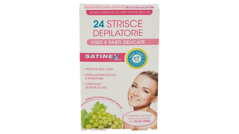 Satinex Plus Strisce Depilatorie Viso E Parti Delicate