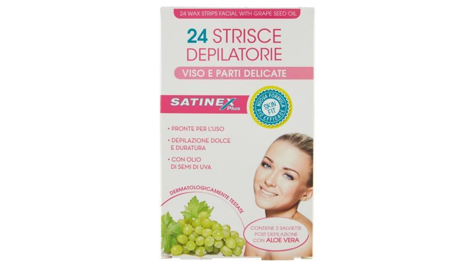 Satinex Plus Strisce Depilatorie Viso E Parti Delicate