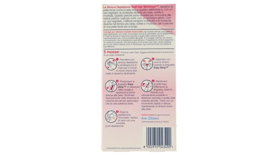 Veet Strisce Depilatorie Hair Minimizer Pelli Normali 16