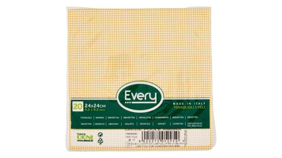 Every Tovagliolo 3 Veli 24x24 Cm Poule Ambra