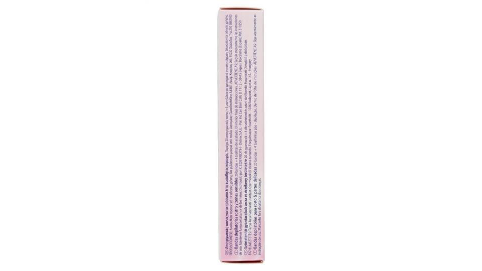 Strep Crystal Strisce Depilatorie Viso E Parti Delicate 20 Strisce + 4 Salviettine Post-epilazione