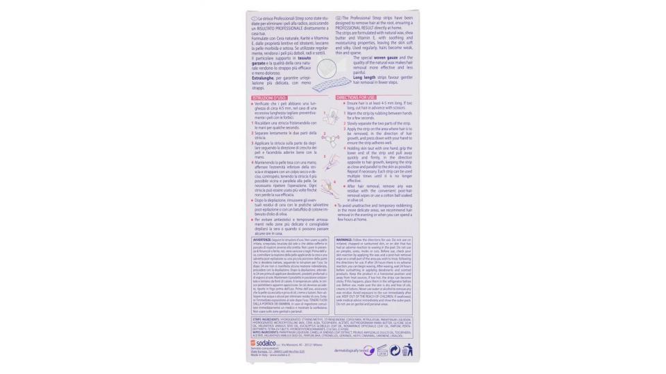 Strep Professionale Strisce Depilatorie Corpo 12 Strisce + 4 Salviettine Post-epilazione