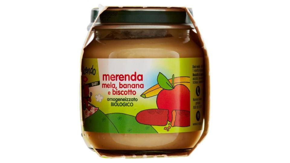 Merenda Mela, Banana E Biscotto Omogeneizzato Biologico