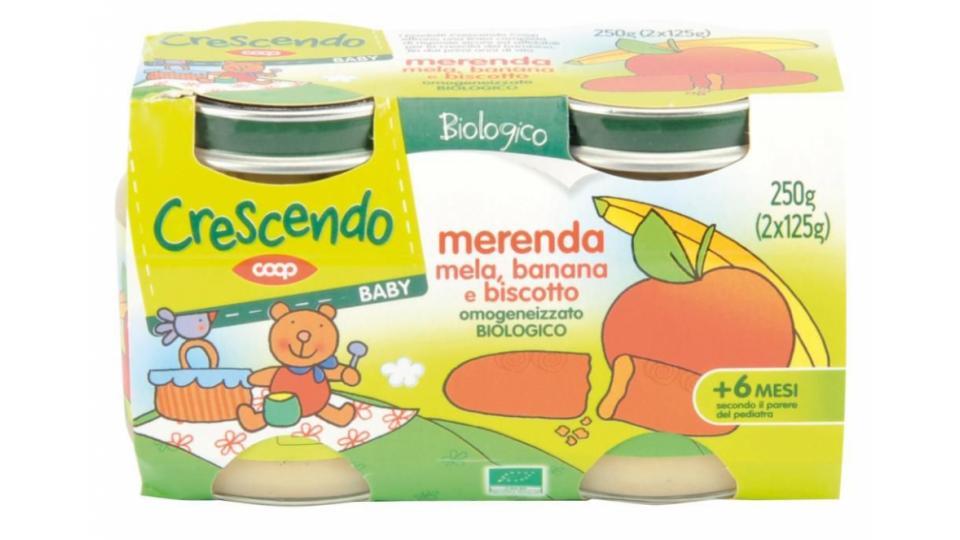 Merenda Mela, Banana E Biscotto Omogeneizzato Biologico