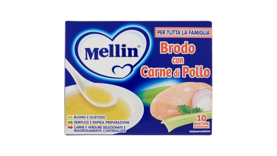 Mellin Brodo Con Carne Di Pollo 10 Bustine Monodose