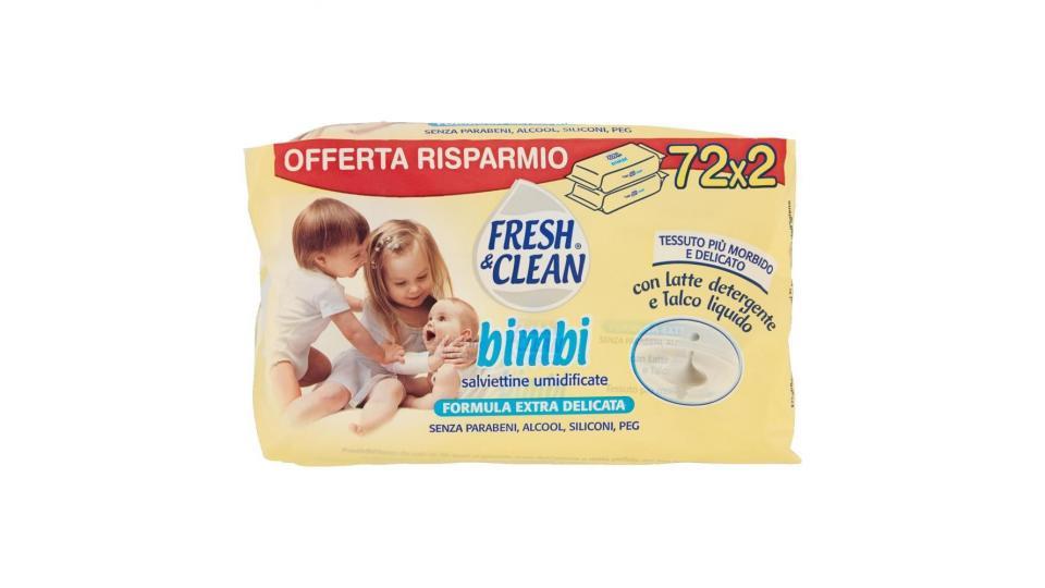 Fresh & Clean Bimbi Salviettine Umidificate 72