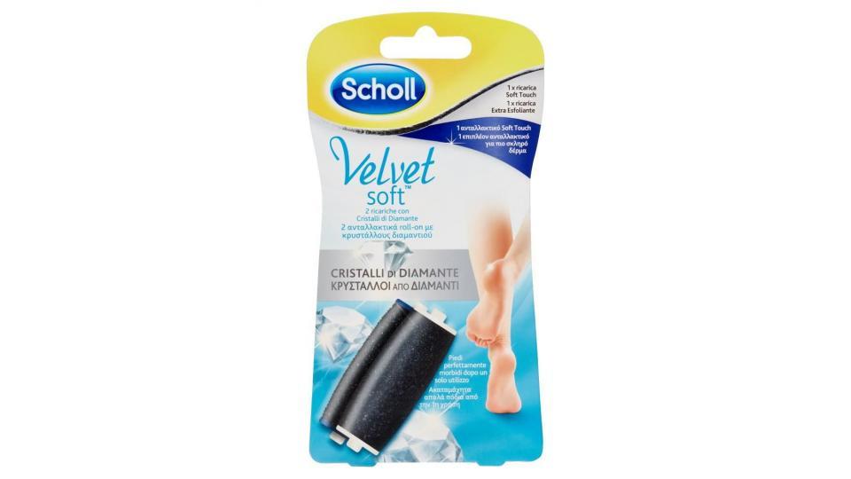 Scholl Velvet Soft 1 X Ricarica Soft Touch 1 X Ricarica Extra Esfoliante Cristalli Di Diamante