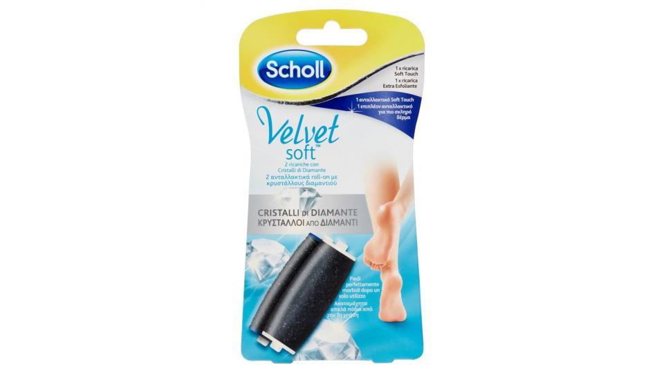 Scholl Velvet Soft 1 X Ricarica Soft Touch 1 X Ricarica Extra Esfoliante Cristalli Di Diamante